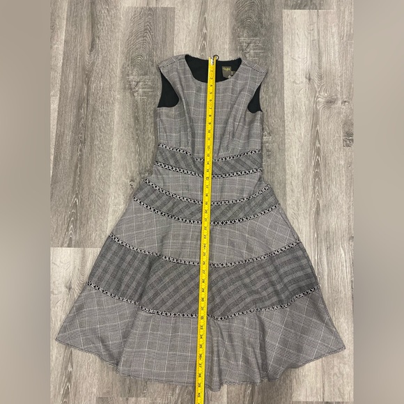 Womens Casual Sleeveless Plaid A Line Dress Gray/Ivory Size 2 . - Picture 7 of 10